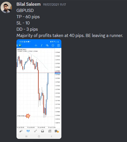 Come Learn Forex student trading result screenshot, 2021 archive, result 122 of 263