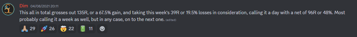 Come Learn Forex student trading result screenshot, 2021 archive, result 150 of 263