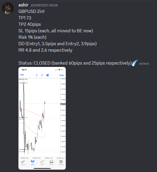 Come Learn Forex student trading result screenshot, 2021 archive, result 213 of 263
