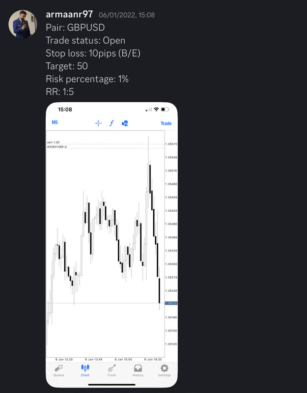 Come Learn Forex student trading result screenshot, 2022 archive, result 10 of 279