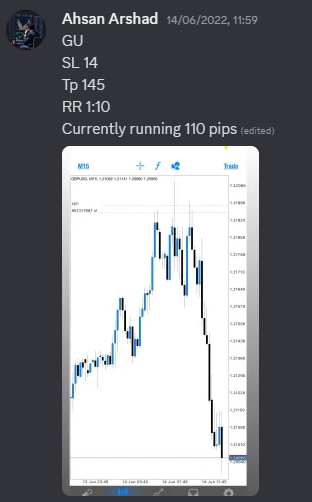 Come Learn Forex student trading result screenshot, 2022 archive, result 172 of 279