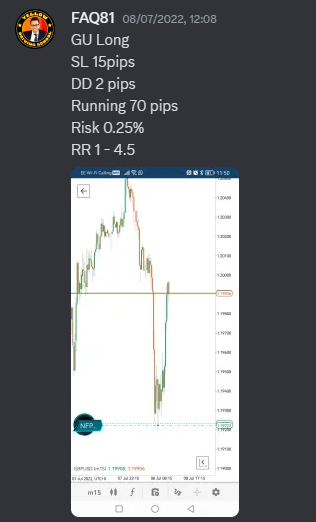 Come Learn Forex student trading result screenshot, 2022 archive, result 203 of 279
