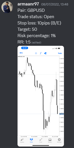 Come Learn Forex student trading result screenshot, 2022 archive, result 205 of 279