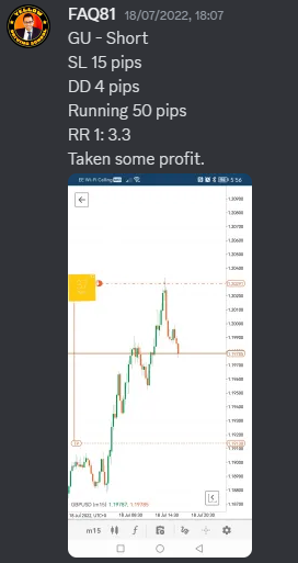 Come Learn Forex student trading result screenshot, 2022 archive, result 209 of 279