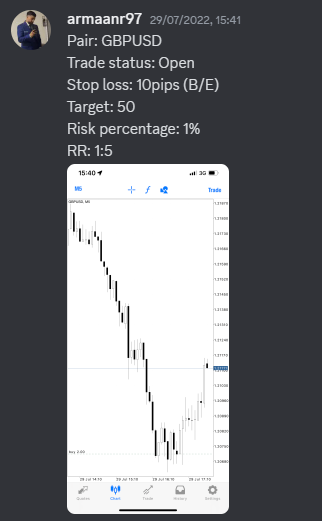 Come Learn Forex student trading result screenshot, 2022 archive, result 217 of 279