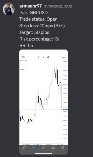 Come Learn Forex student trading result screenshot, 2022 archive, result 234 of 279