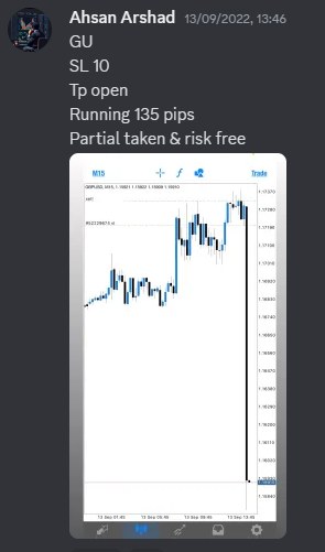 Come Learn Forex student trading result screenshot, 2022 archive, result 239 of 279