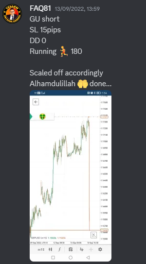 Come Learn Forex student trading result screenshot, 2022 archive, result 241 of 279