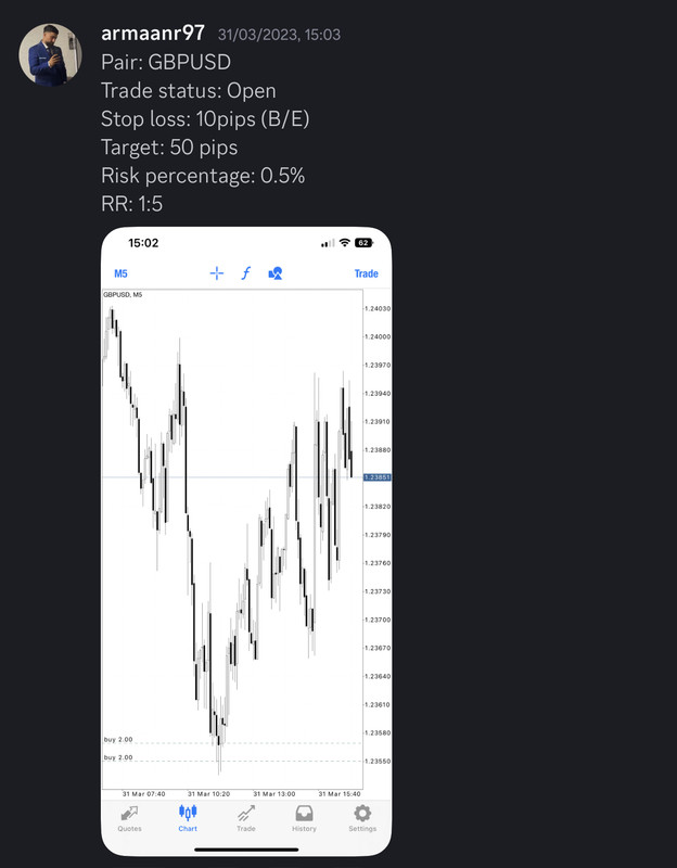 Come Learn Forex student trading result screenshot, 2023 archive, result 61 of 180
