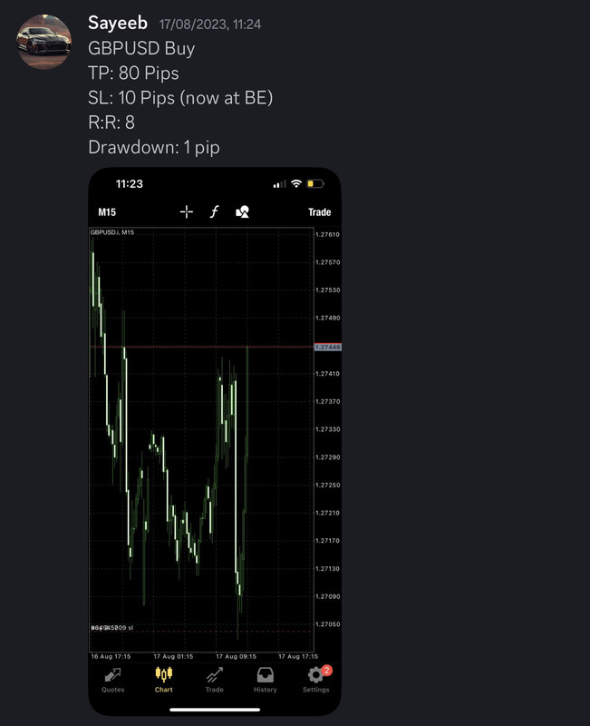 Come Learn Forex student trading result screenshot, 2023 archive, result 116 of 180